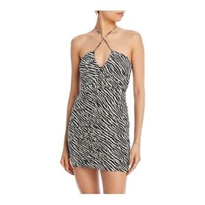 Aqua Ruched Halter Mini Dress - 100% Exclusive